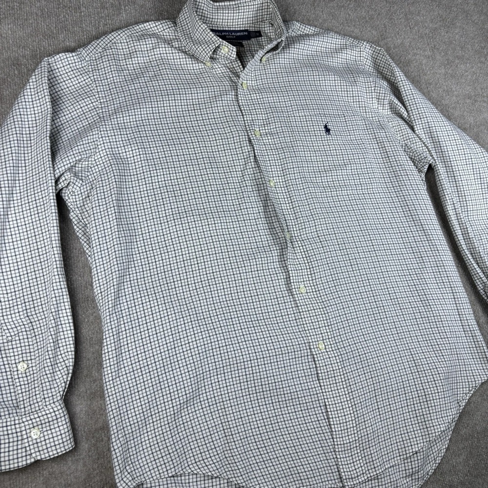 Ralph Lauren Golf Tilden Mens M Button Down Shirt Plaid Check Cotton Pony